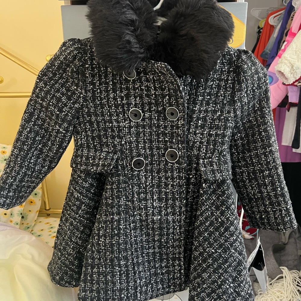 Rothschild Classic Black and White Kids Pea Coat
